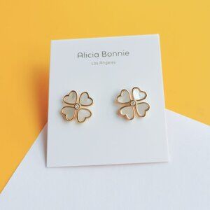 Blair Gold Mother-of-Pearl Stud Earrings by Alicia Bonnie